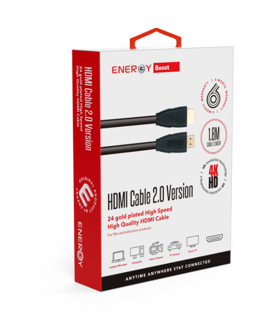 כבל hdmi to hdmi 2.0 4k 1.8M