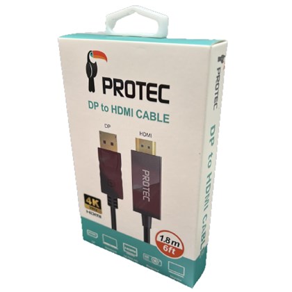 כבל PROTEC 1.5M DP TO HDMI 4K