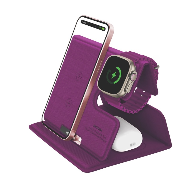 MICRODIA CHARGINGStation Folio 23W 4-in1 PURPLE