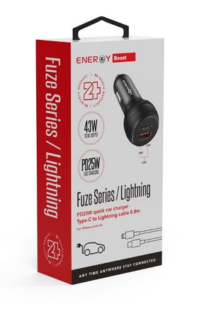 מטען רכב C TO L 43W PD25W + QC18W
