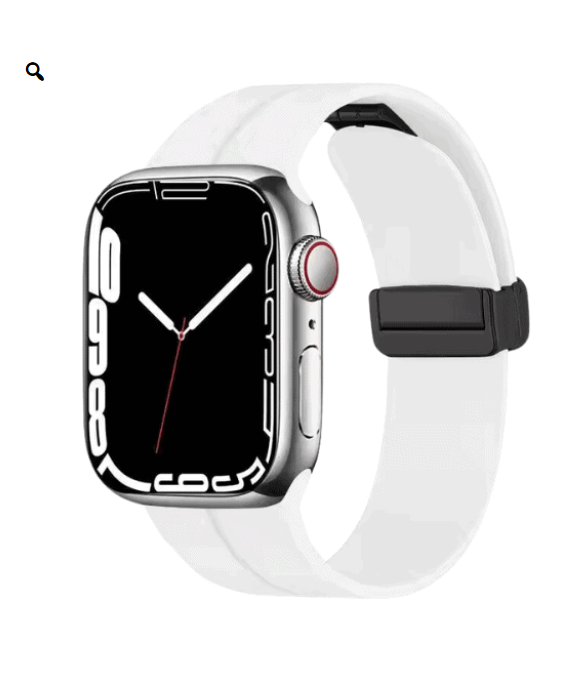 רצועת סיליקון מגנטית 42/44/45/49 לבן לשעון Apple Watch