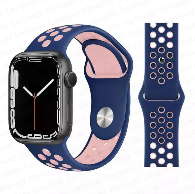 SMARTBAND APPLE WATCH SILICON SPORT NAVY WITH PINK