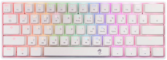 מקלדת גיימינג מיני מכנית אלחוטית Dragon RGB GPDRA-MMK61-B - צבע לבן