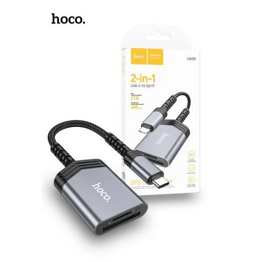 Hoco UA25C USB-C 2 in 1 Card Reader