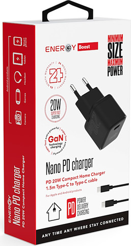 ראש מטען עם כבל Type-C התומך DP בספק של 20 וואט Energy