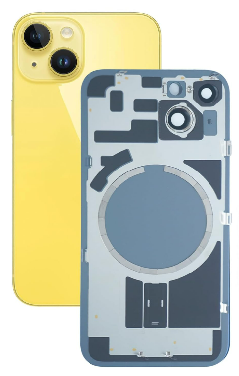 גב איפון 14 פלוס ללא NFC צהוב תחליפי