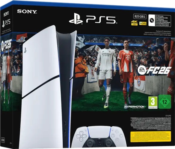 Playstation - PS5 קונסולה לבנה Playstation 5 Slim 825GB Digital+ קוד הורדה FC 26
