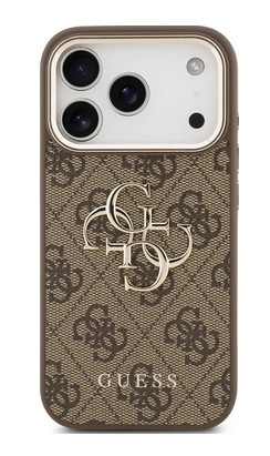 GUESS Classic Logo for iPhone 17 Pro Max brown gold