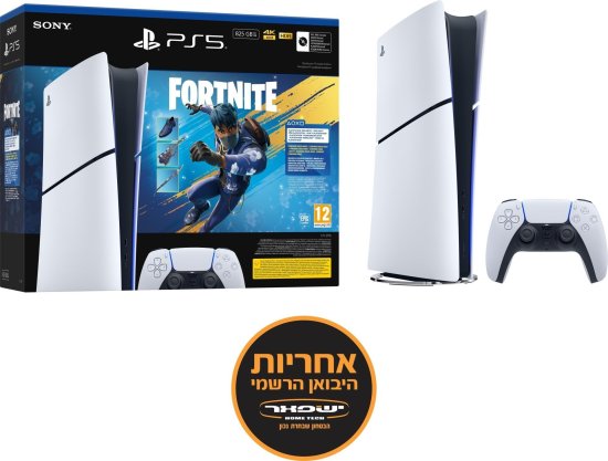 קונסולה לבנה Playstation 5 Slim 825GB Digital + קוד הורדה Fortnite Flowering Chaos