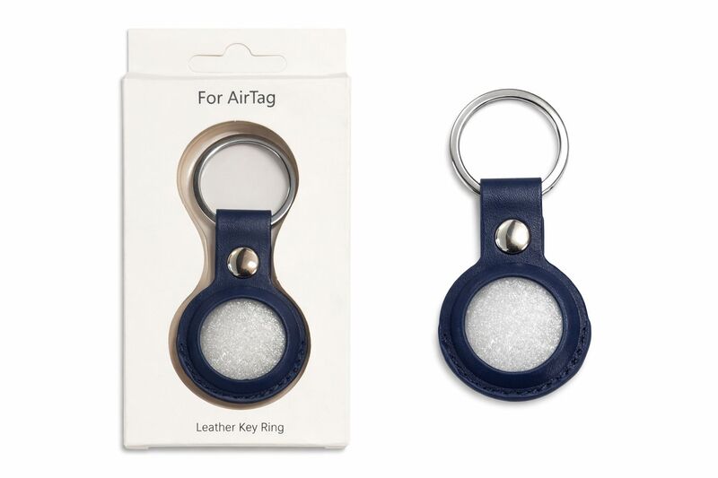 Blue Leather KeyHolder AirTag