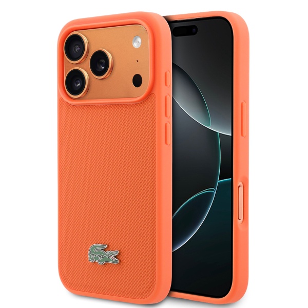 LACOSTE MAGSAFE PIQUE Lacquer logo IPH 17 PRO MAX orange