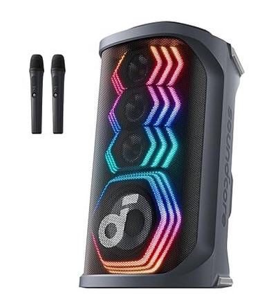 רמקול למסיבות Soundcore Rave 3S עם 2 מיקרופונים אלחוטיים