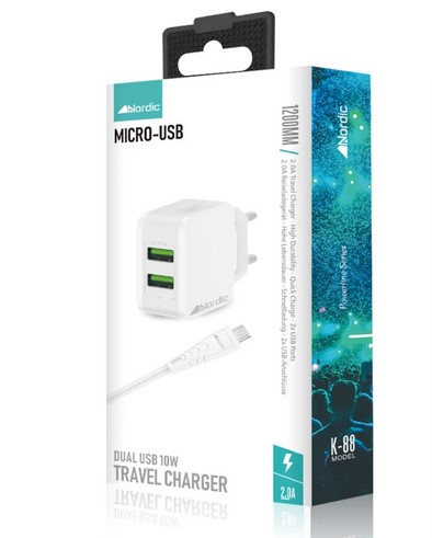 מטען קיר מיקרו Nordic MICRO-USB 2A