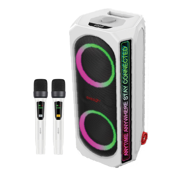 בידורית אלחוטית לבן ENERGY ECHO CX780 + שני מיקרופונים אלחוטיים