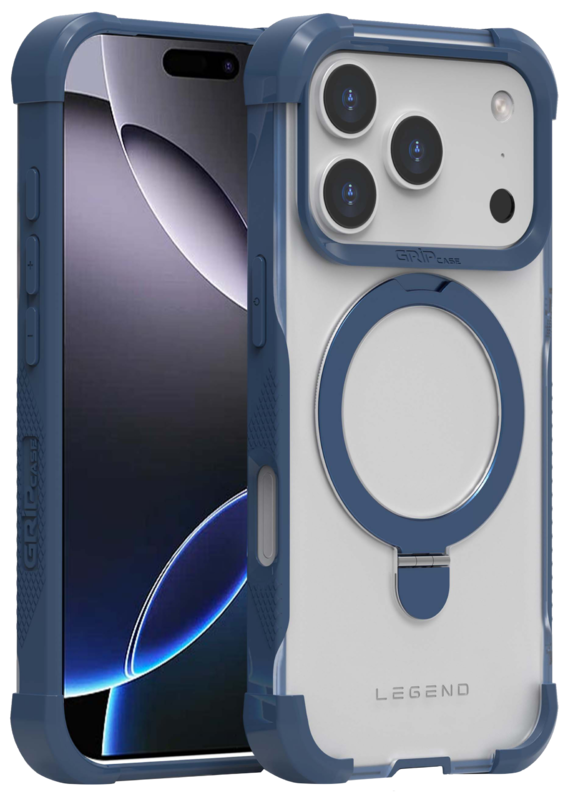 grip case legend magesafe ip 17 pro clear/blue