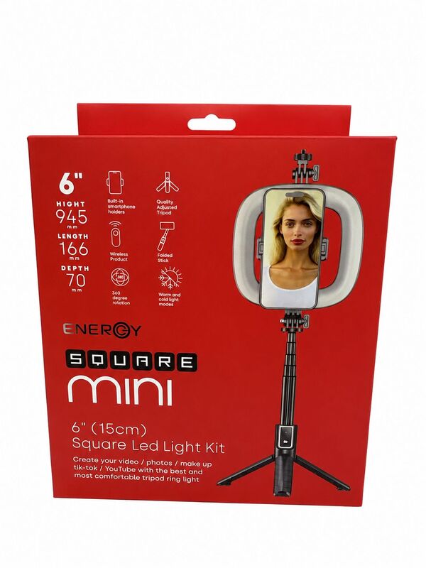 רינג תאורה שולחני ENERGY MIN SQUARE LED LIGHT
