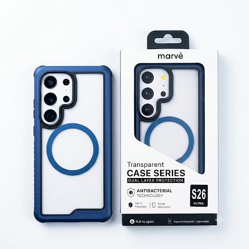 מגן Marve Magsafe S26 ULTRA שקוף כחול
