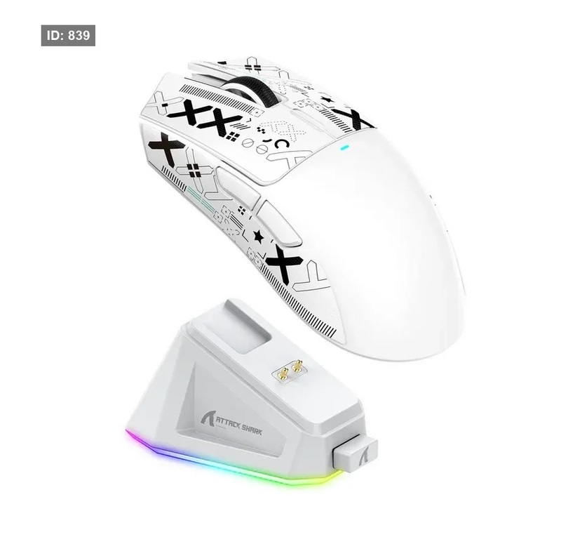 עכבר גיימינג אלחוטי Attack Shark X11 Wireless Gaming Mouse RGB WHITE