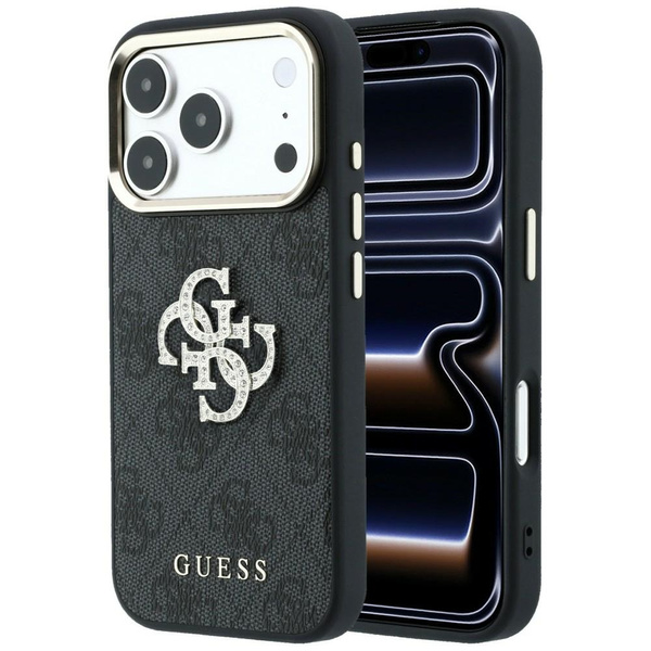 מגן Guess PU Black with big Logo for Iphone 17PM/18PM