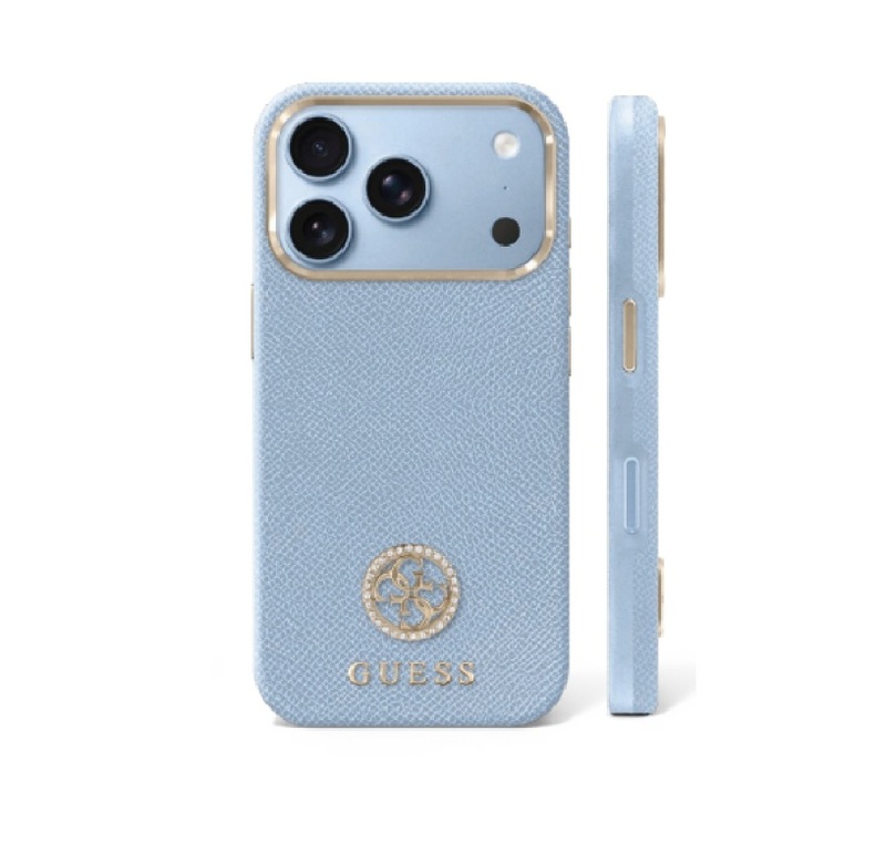 מגן Guess Magsafe with Strass Logo Light Blue for Iphone 17PM/18PM