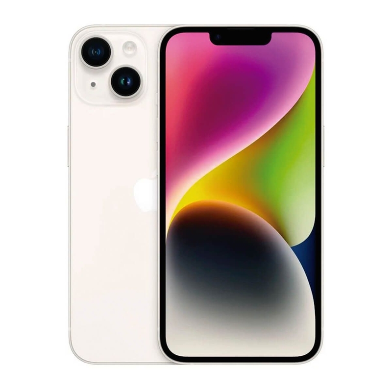 אייפון Apple iPhone 14 128GB - צבע Starlight - שנה אחריות יבואן רשמי - ללא מטען וללא אוזניות