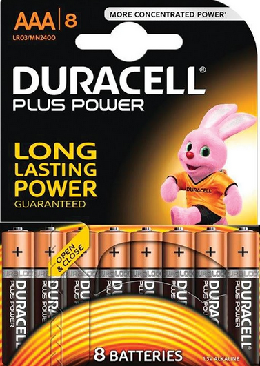 8יחידות סוללות Duracell AAA