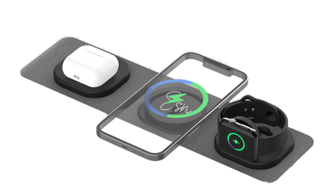 Essentials - 3 in 1 Wireless Travel Charger / Space Grey