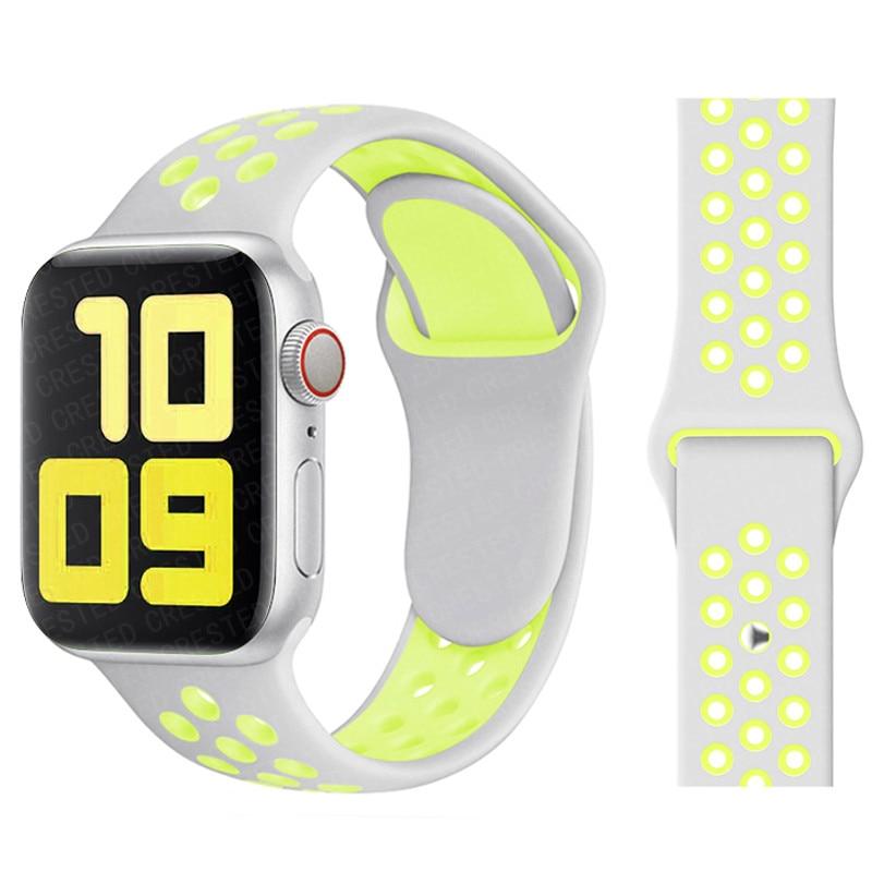 Sport Watch Strap 38\40 Silver Yellow