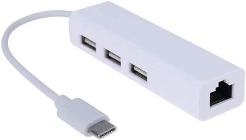 מתאם טייפ סי לרשת + שלוש יציאות USB
