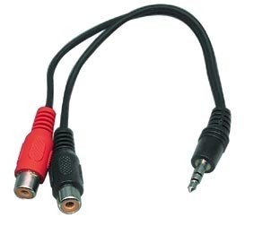 כבל מתאם PL-3.5 נקבה ל 2 RCA זכר