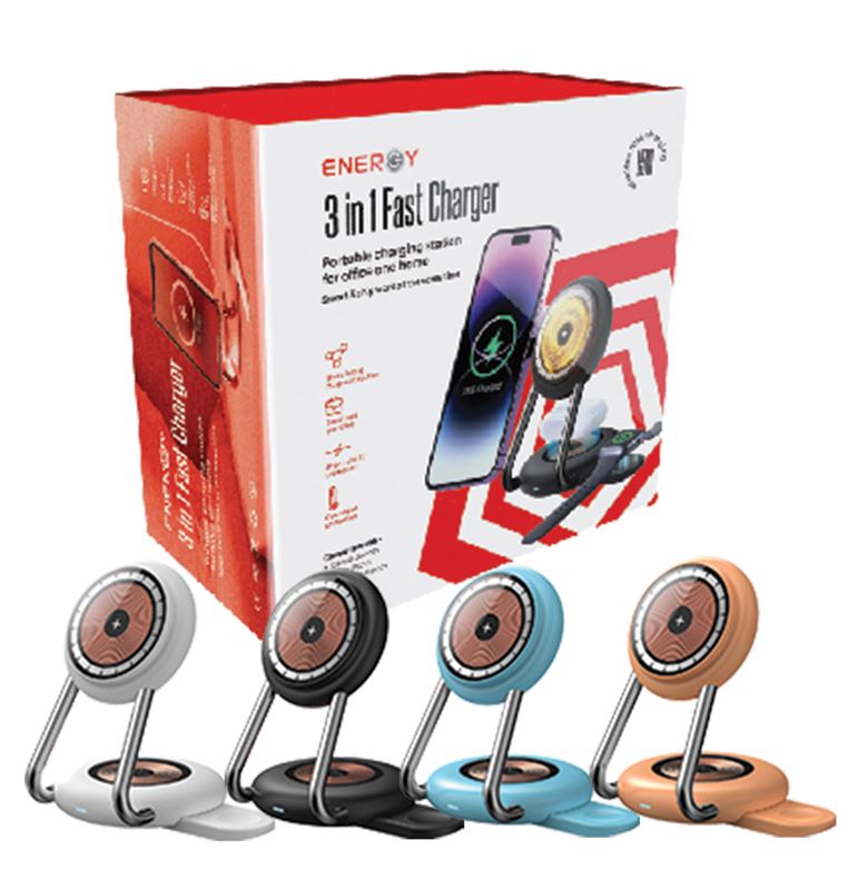 מטען אלחותי משולב 15W כתום