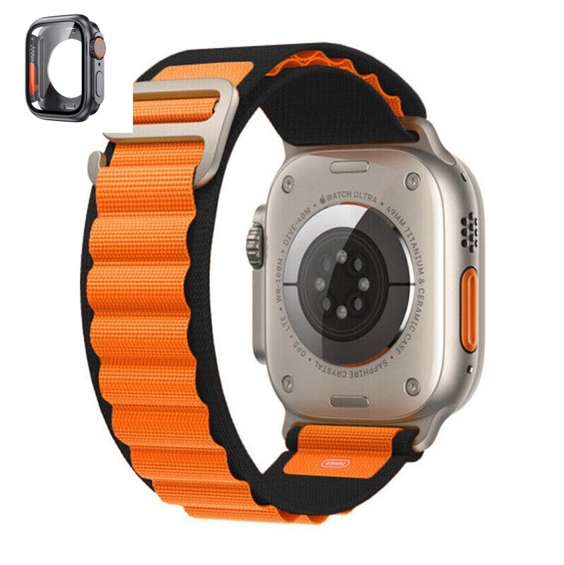 apple watch orange strap 49mm with watch case