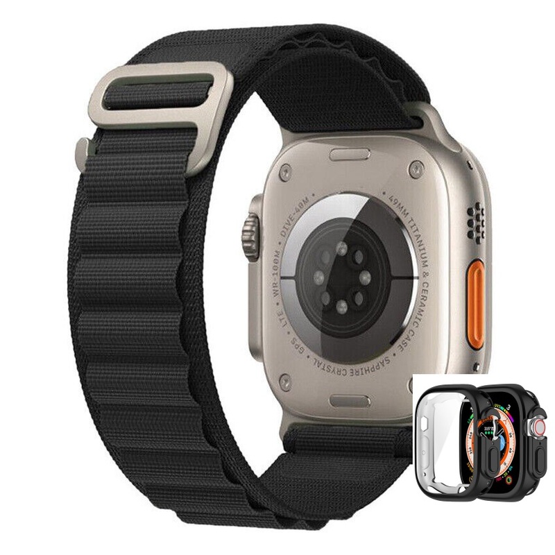 apple watch black strap 49mm with watch case