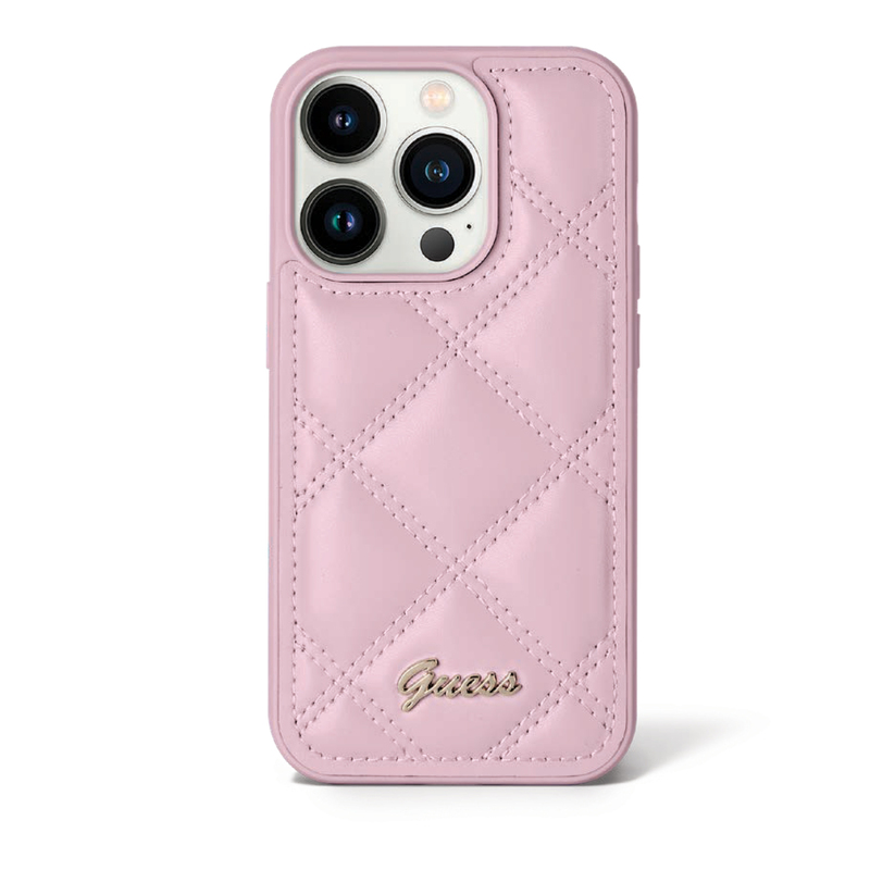 Guess Pu Puffy Metal Logo IPh15Pro Pink