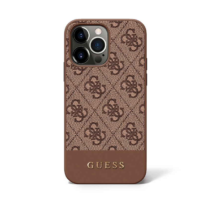 Guess Pu Stripe IPh15PM Brown