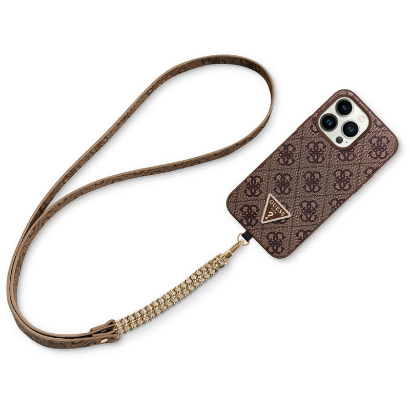 מגן Iph15P PU Metal logo Guess CrossBody - Brown