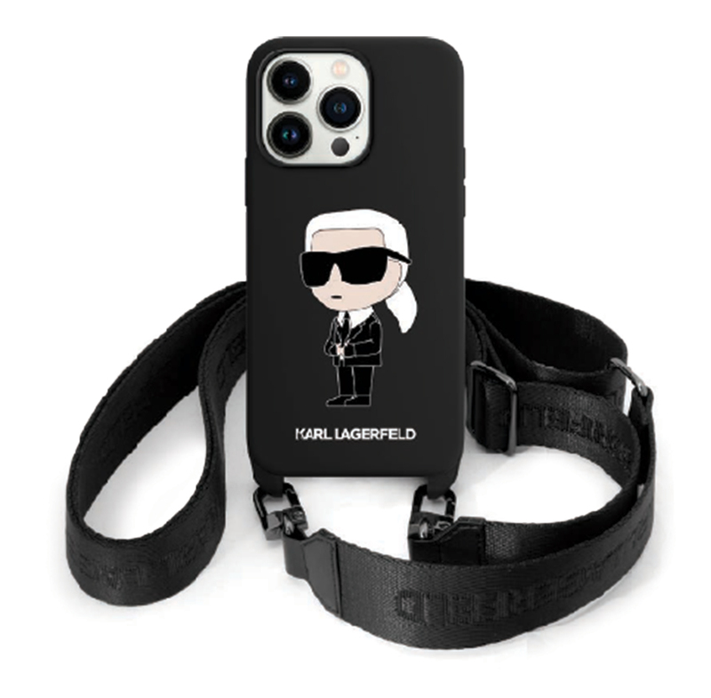 Karl Crossbody IPh15Pro Black