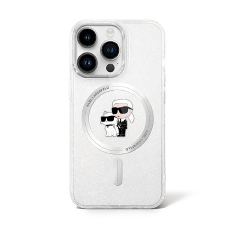 Karl Magsafe Glitter IPh15P White
