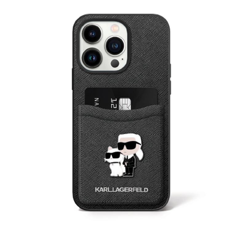 Karl PU Stiffiano Pocket Karl&Choupette Iph15Pro Black