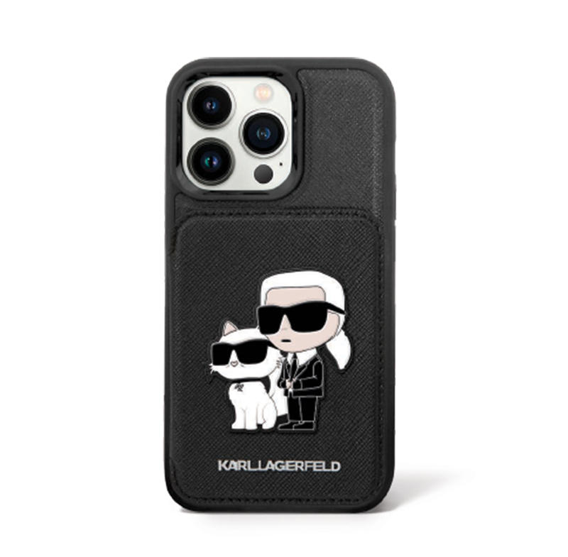 Karl PU Stiffiano CardSlots Karl&Choupette Iph15PM Black