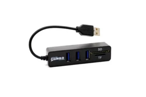 מפצל USB משולב קורא כרטיסים
