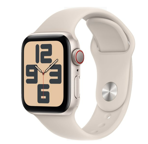 שעון חכם Apple Watch SE 2024 GPS + Cellular 40mm צבע שעון Starlight Aluminium צבע רצועה Starlight Sport Band