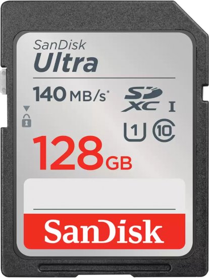כרטיס זיכרון SanDisk Ultra SDXC UHS-I Class-10 - נפח 128GB