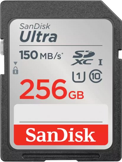 כרטיס זיכרון SanDisk Ultra SDXC UHS-I Class-10 - נפח 256GB