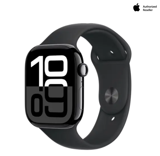 שעון חכם Apple Watch 46mm Series 10 GPS + Cellular צבע שעון Jet Black Aluminium צבע רצועה Black Sport Band