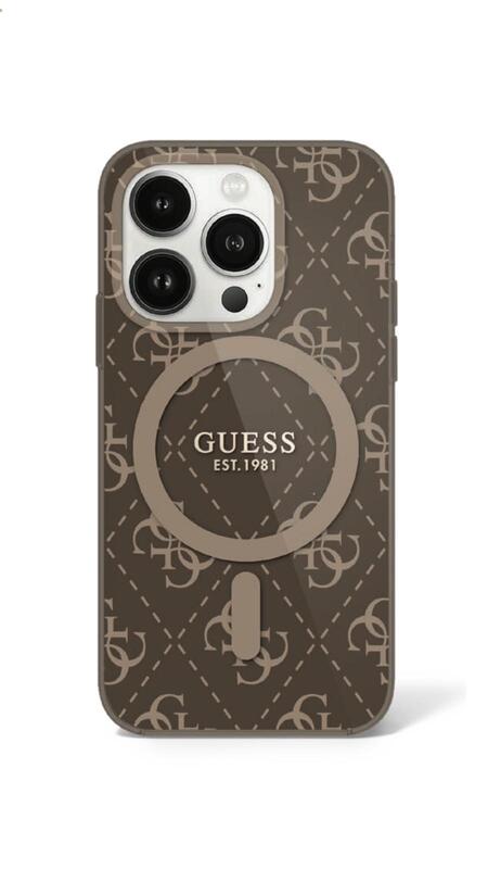 מגן IPH 16ProMax GUESS Magsafe Printed IML Brown