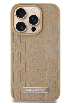 מגן IPH 16ProMax KARL Magesafe Monogram PU Beige