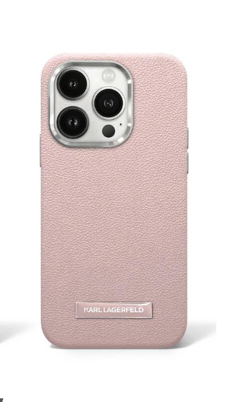 מגן IPH 16 KARL Magesafe Grained PU Logo Pink